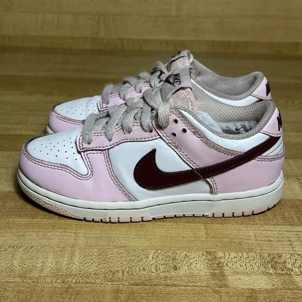 Nike Dunk Low Pink Foam Red White Valentines Gs Size 12c (CW1588-601)